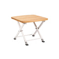 Portable Folding Square Table with Wooden Top and Metal Frame